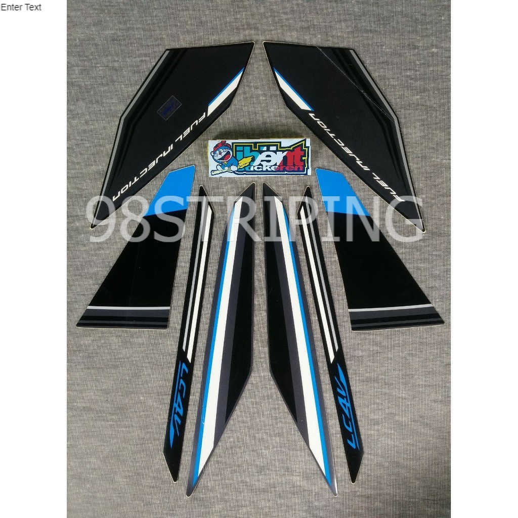 STIKER STRIPING LIS STANDAR ORI YAMAHA VIXION HITAM BIRU TAHUN 2015