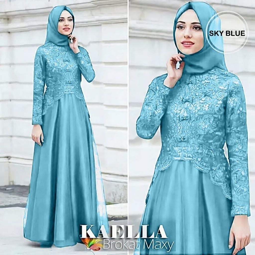 TERMURAH!!! MAXI KAELLA BROKAT / FASHION MUSLIM WANITA / GAMIS SYARI MUSLIMAH / GAUN GAMIS PESTA / GAMIS KONDANGAN BRUKAT WANITA TERLARIS