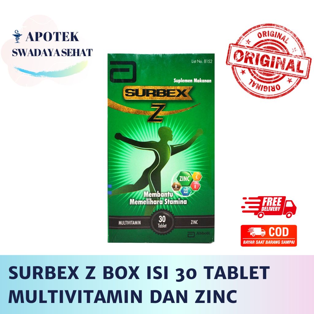 SURBEX Z BOX Isi 30 Tablet - Multivitamin dan Vitamin Zinc