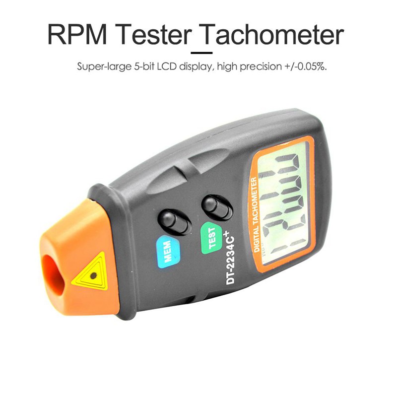 Tachometer LCD Digital Laser Photo RPM Meter Alat Pengukur Kecepatan Putaran Uk DT-2234C+  DT2234Cur