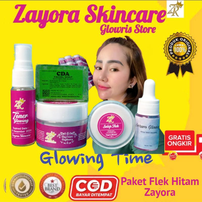 Paket Flek Glowing Zayora Paket Glowing Penghilang Flek Hitam Membandel Ampuh Menghilangkan Flek Hitam | Krim Penghilang Flek | Cream Flek