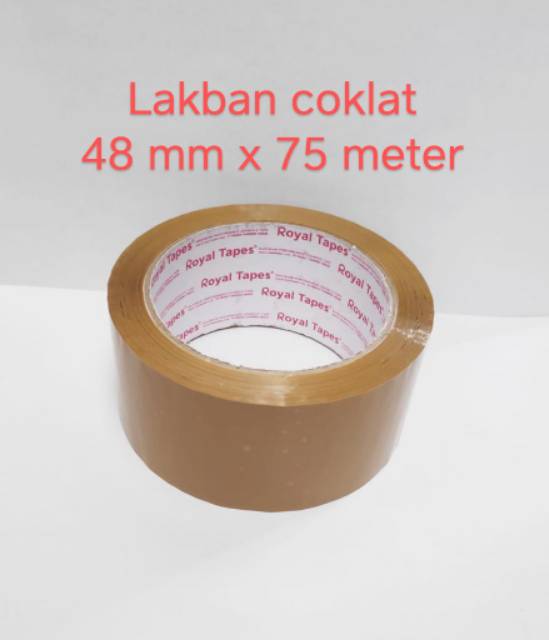 Lakban isolasi bening dan coklat 48 mm x 75 meter merk Royal Tapes