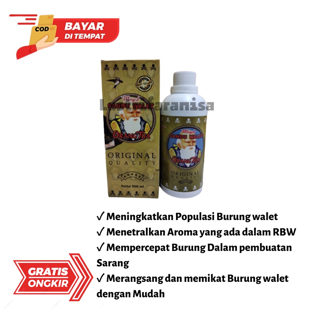 Candu Walet Cap Orang Tua Original 500ml Minyak Candu Walet Cap Orang Tua Original Candu Pemikat Wal