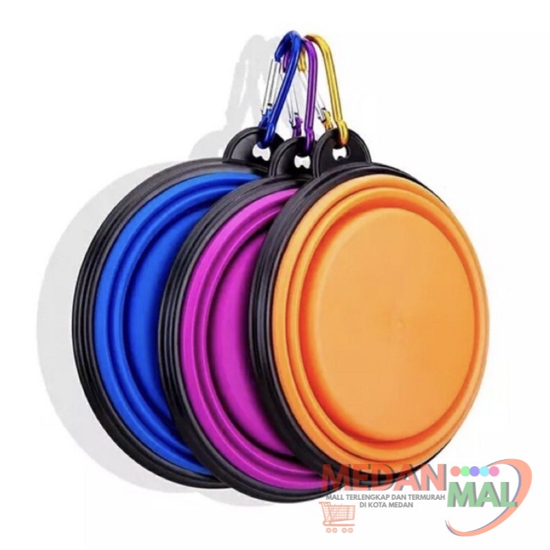 silikon pet bowl lipat mangkok tempat minum hewan anjing kucing