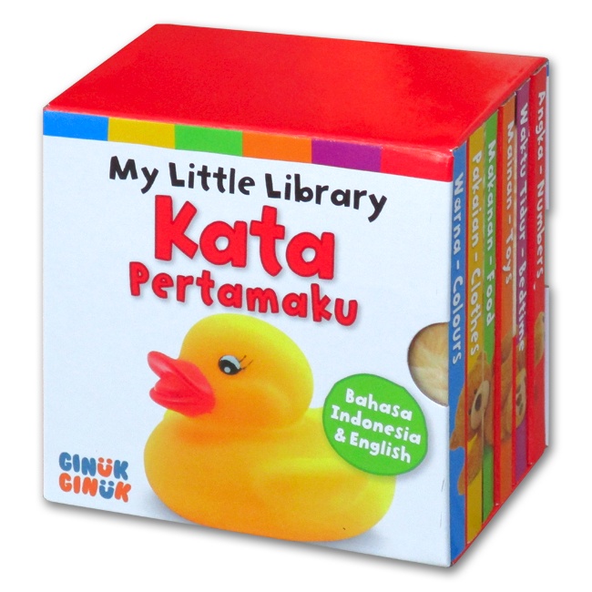 [GinukGinuk] Bilingual My Little Library Kata Pertamaku (Bhs Indonesia & English) 1 box isi 6 board books-1