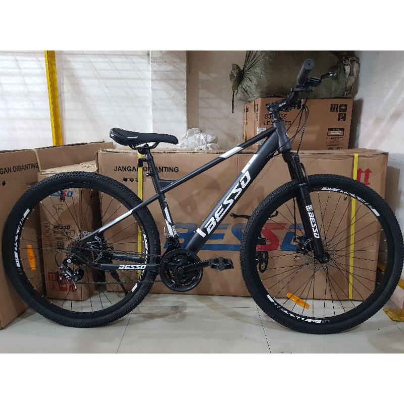 Sepeda Gunung / Sepeda MTB 27.5 inch BESSO ( Warna Hitam / Black ) ( Gigi 3x8 Speed )