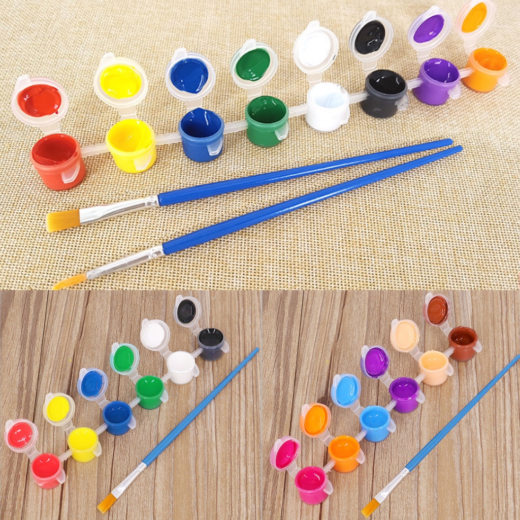 

ED39 CAT AIR WARNA 3ML WATERCOLOR BONUS KUAS LUKIS/ MEWARNAI MELUKIS CAT AKRILIK IMAJIKIDO