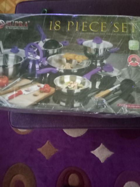 (gosend) Panci Set Panci Set Supra Panci Supra Set 18 Pcs Panci Supra 18 Pcs Panci Supra Stainless