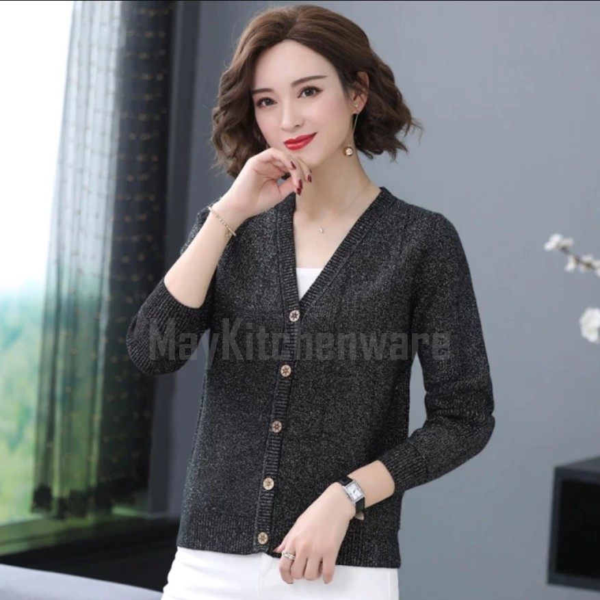 Cardigan Kancing Rajut Wanita Kardigan Cardi Cardy Outer Tebal Polos Atasan Cewe Premium Kekinian