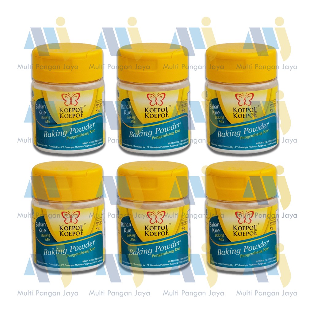 

Baking Powder Cap KOEPOE-KOEPOE 45 Gram Kemasan 1 Pack isi 6 botol