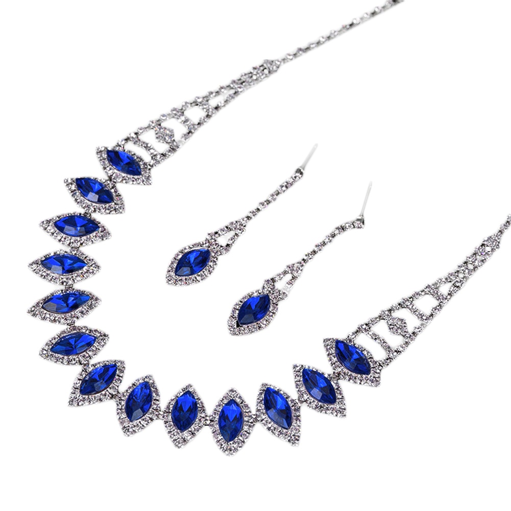 Hu Hu Hu Hu Hu Alat Bantu Pasang Kacamata♡ Set Anting Tusukkalung Liontin Bentuk Tetesan Air Hias Berlian Imitasi Untuk Wanitapengantin