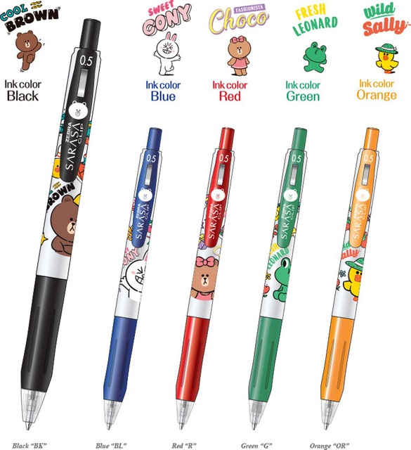  Sarasa Pulpen Gel Pen Zebra Sarasa Clip Line Friends 