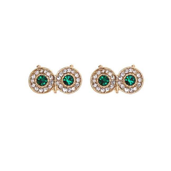 LRC Anting Tusuk Fashion Diamond-studded Gold Owl Earrings D53213