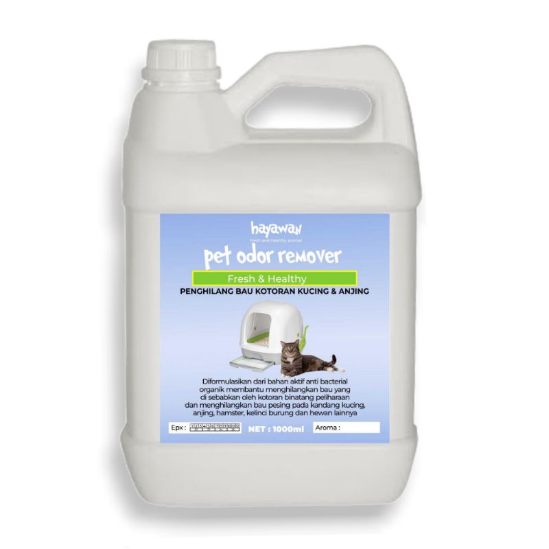 Refill 1 Liter penghilang bau kotoran hewan pesing kandang kucing anjing hamster dll.