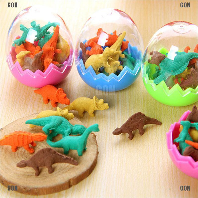 GON 8x Funny Dinosaurs Egg Pencil Rubber Eraser Students Office Stationery Gift Toys