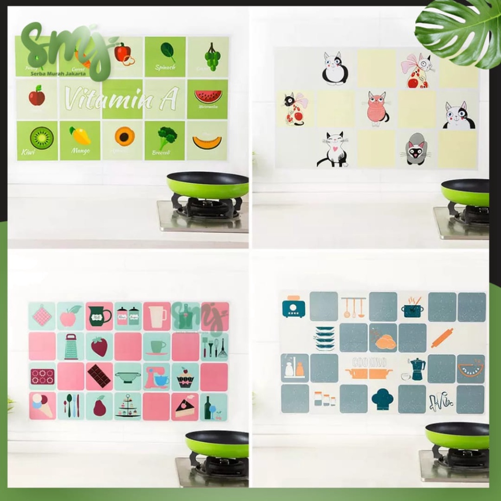 SMJ - Wallpaper Dapur Sticker Dapur Aluminium Foil Anti Minyak & Panas Wall Sticker Kitchen Wall Pel