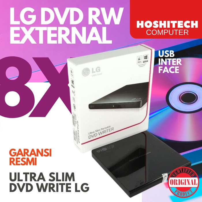 DVD RW EXTERNAL LG ULTRA SLIM PORTABLE DVD WRITE LG USB GARANSI RESMI