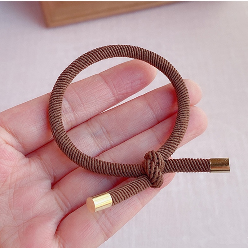 baru 1pcs Ikat Rambut Dekorasi Gesper Tembaga Elastisitas Tinggi Import Ala Korea Fashion Kesederhanaan Kecil Segar Tali Rambut Aksesoris wanita