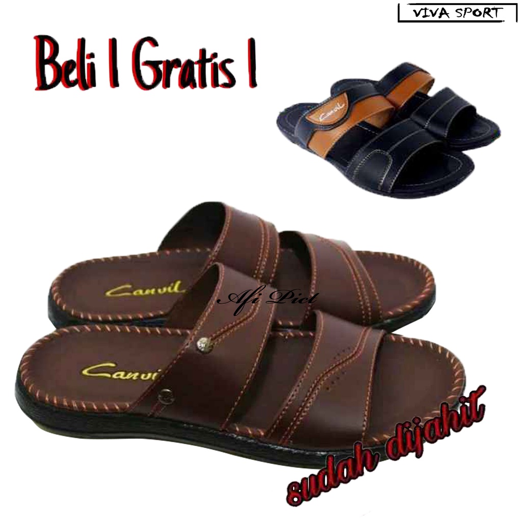 Sandal pria slop Kulit  BELI 1 GRATIS 1 SANDAL PRIA MURAH kualitas import