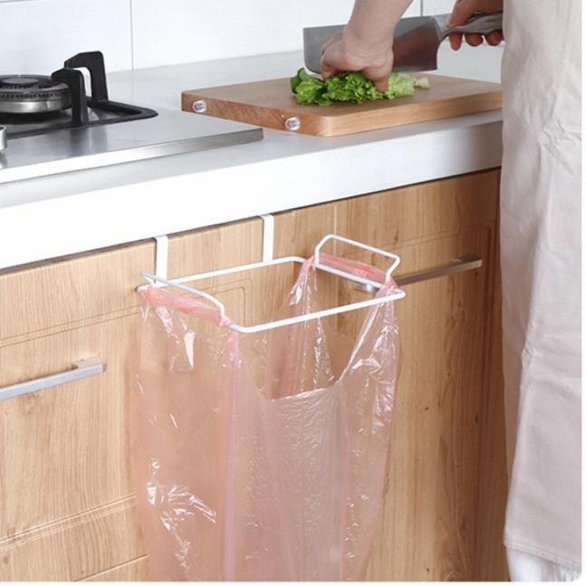 ➺ Gantungan Besi Kantong Plastik Sampah Hook Gantung Pintu Lemari Kuat - Putih ✧