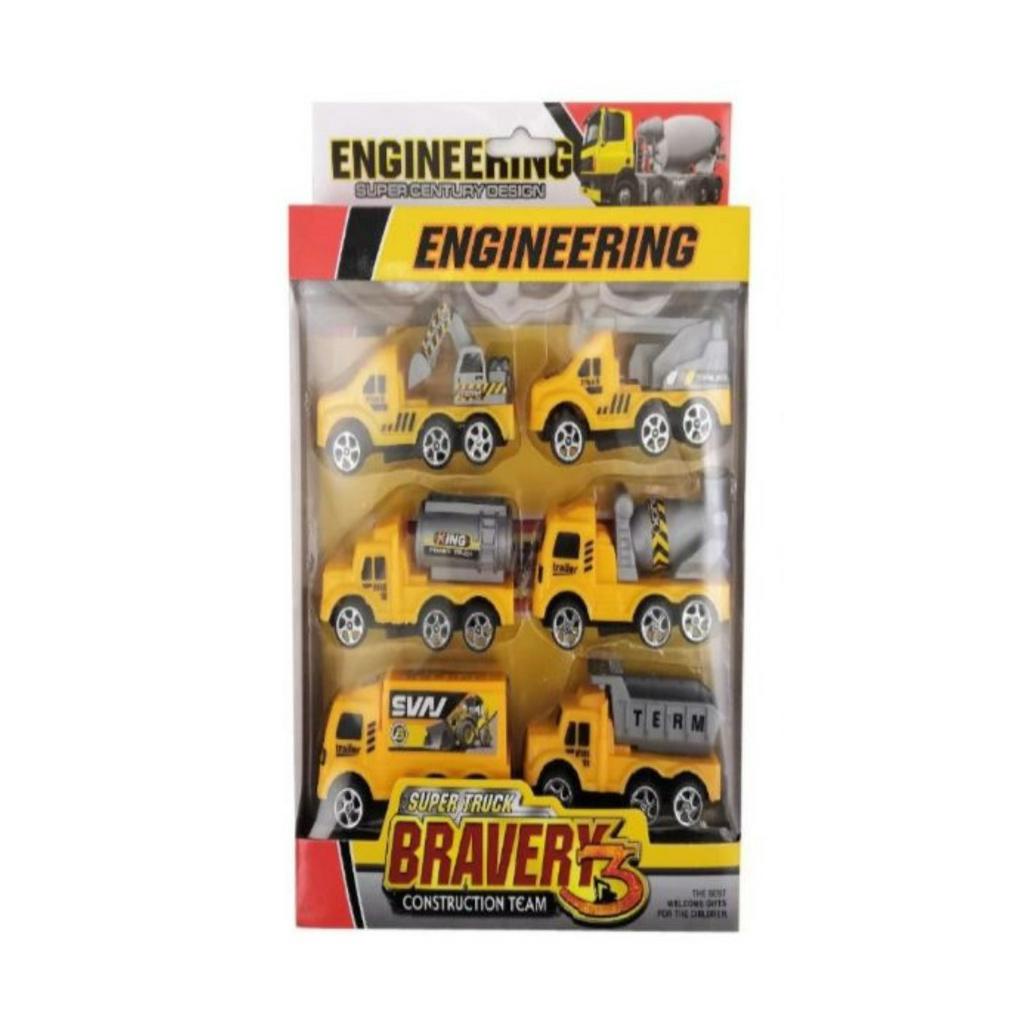 Mainan Anak BRAVERY Diecast Construction Mainan Diecast Truk Konstrusi