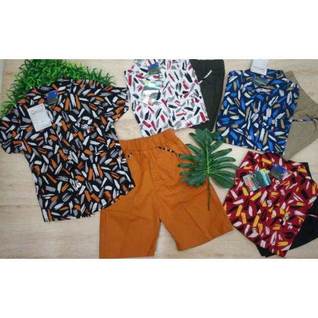 Setelan kemeja gugo anak laki-laki