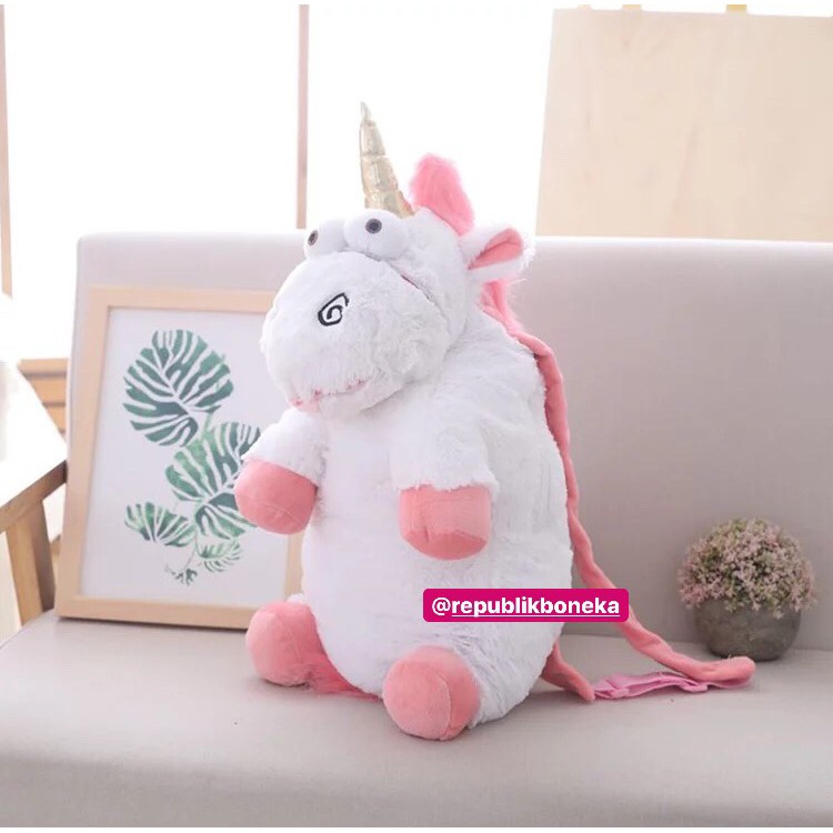 BONEKA TAS UNICORN FLUFFY BAG 60CM