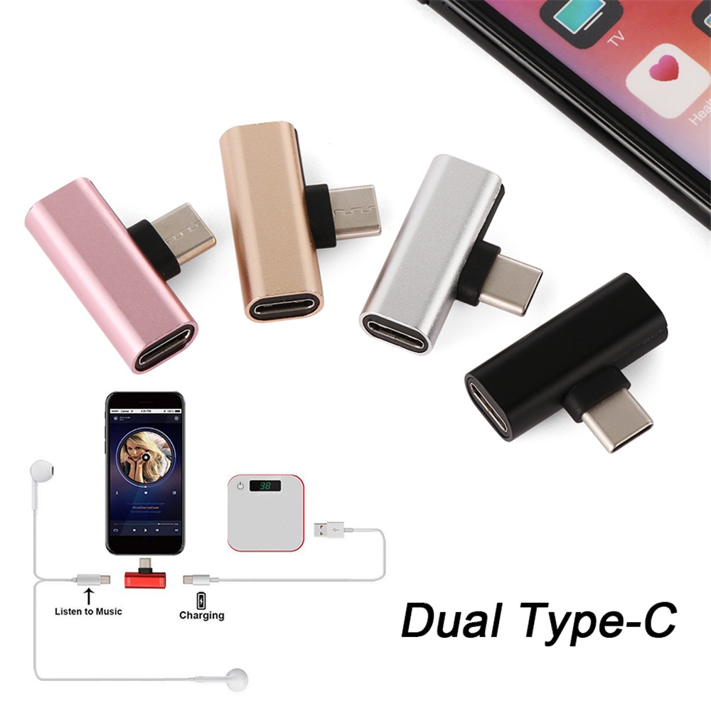 [ 2 In 1 Dual Type-c audio converter For  Xiaomi Redmi Huawei Android phone ]