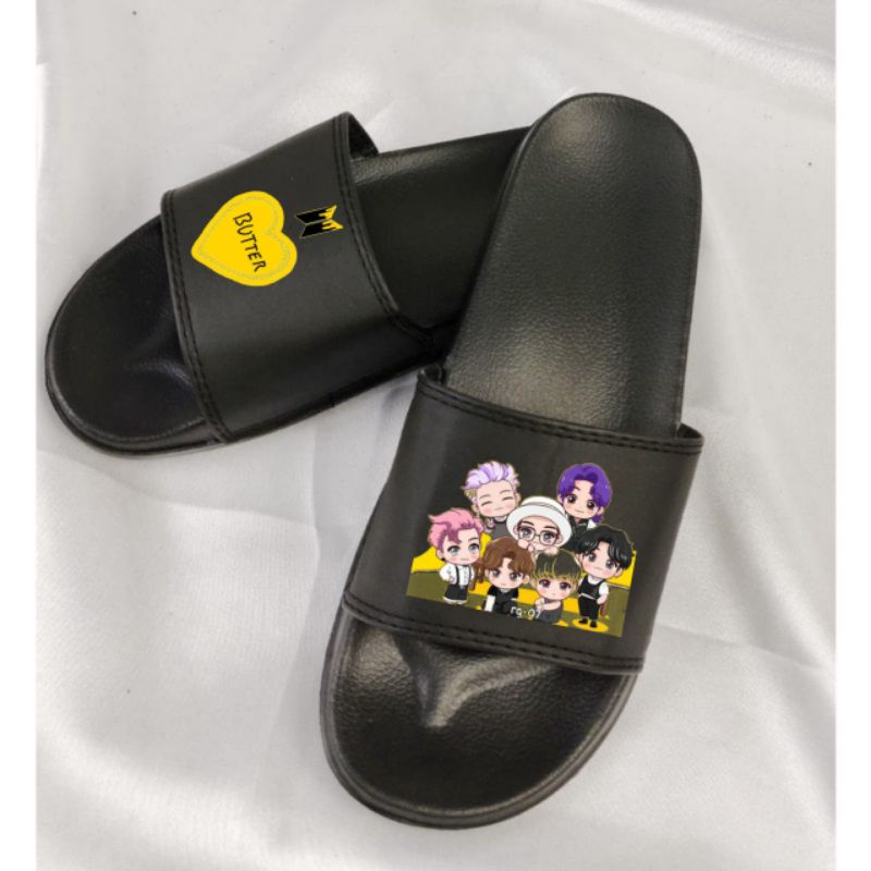 sandal slide lokal bts exo slip on fipflop silper kpop