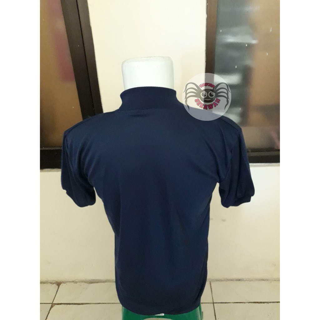 Kaos Krah Tinggi Security Satpam Biru Dongker