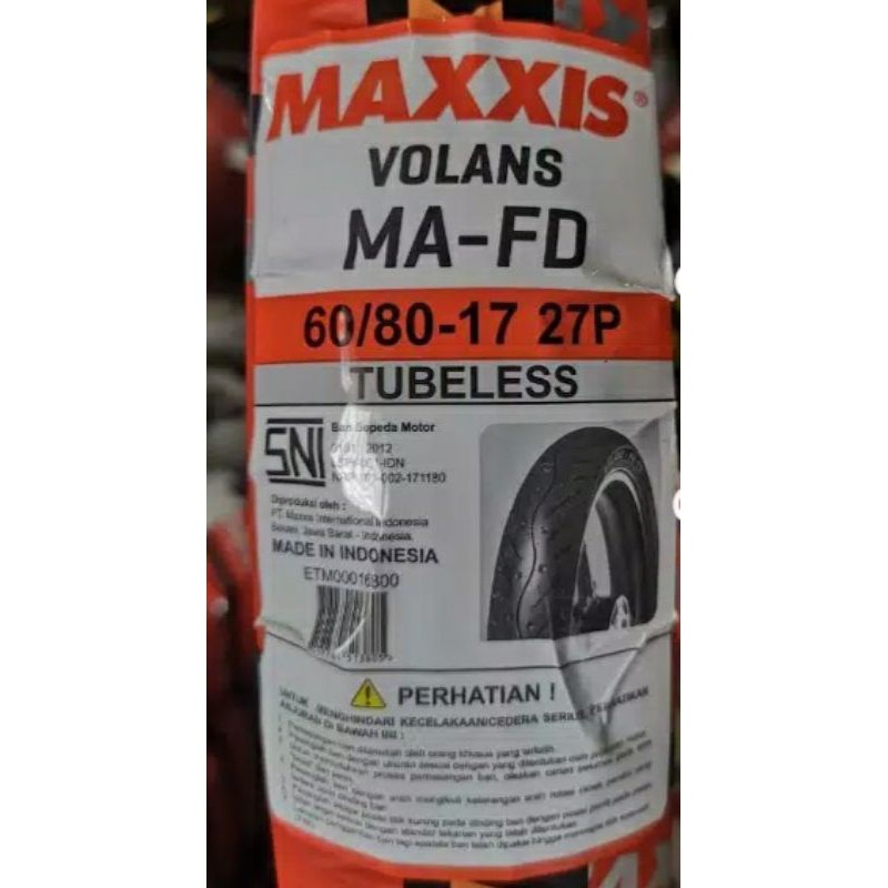 Ban luar maxxis volans 60 80 ring 17 tubless