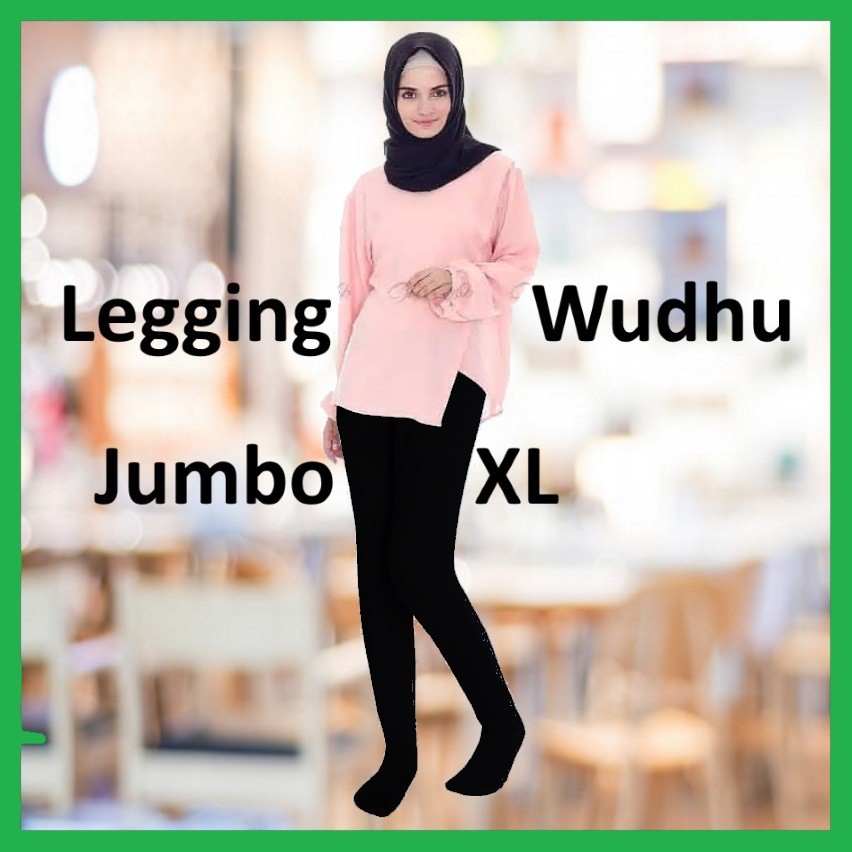 ✅ Legging Wudhu Jumbo Besar Jersey Super Leging Muslimah Ukuran XL Celana Wudu Instan Hitam Coklat