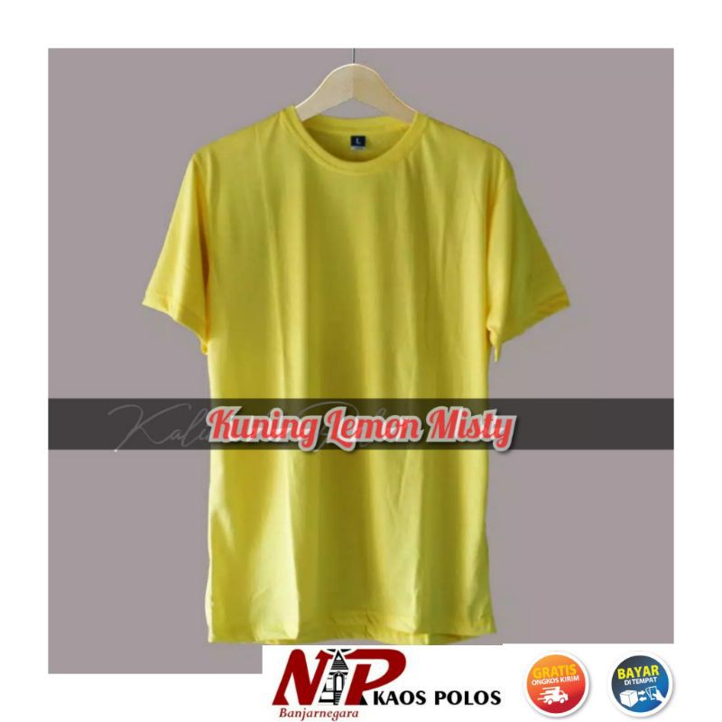 KAOS POLOS WARNA KUNING LEMON MISTY PRIA/WANITA