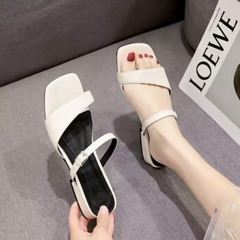 RAYA sandal wanita hak tahu 3 cm terbaru sandal simple