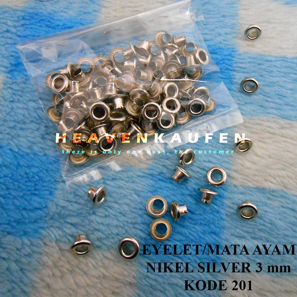 Mata Ayam / Eyelet 3 mm Nikel Silver Harga Per Pack isi 100 pcs