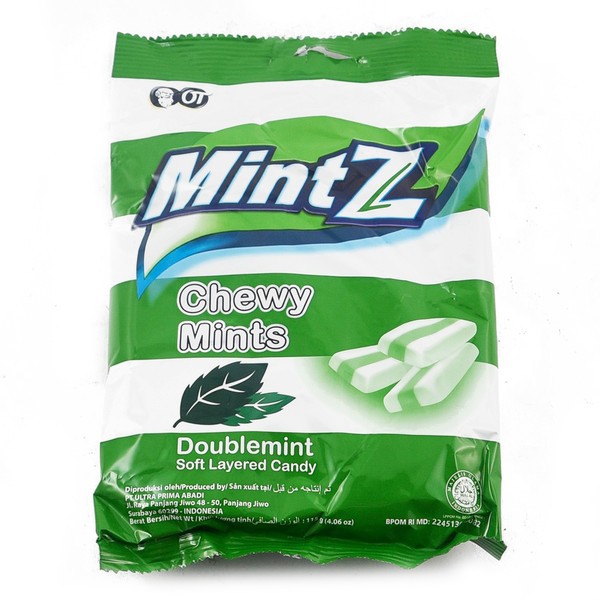 

MINTZ Chewy Mints DoubleMint Soft Candy - Permen Mint 115g 50 Butir