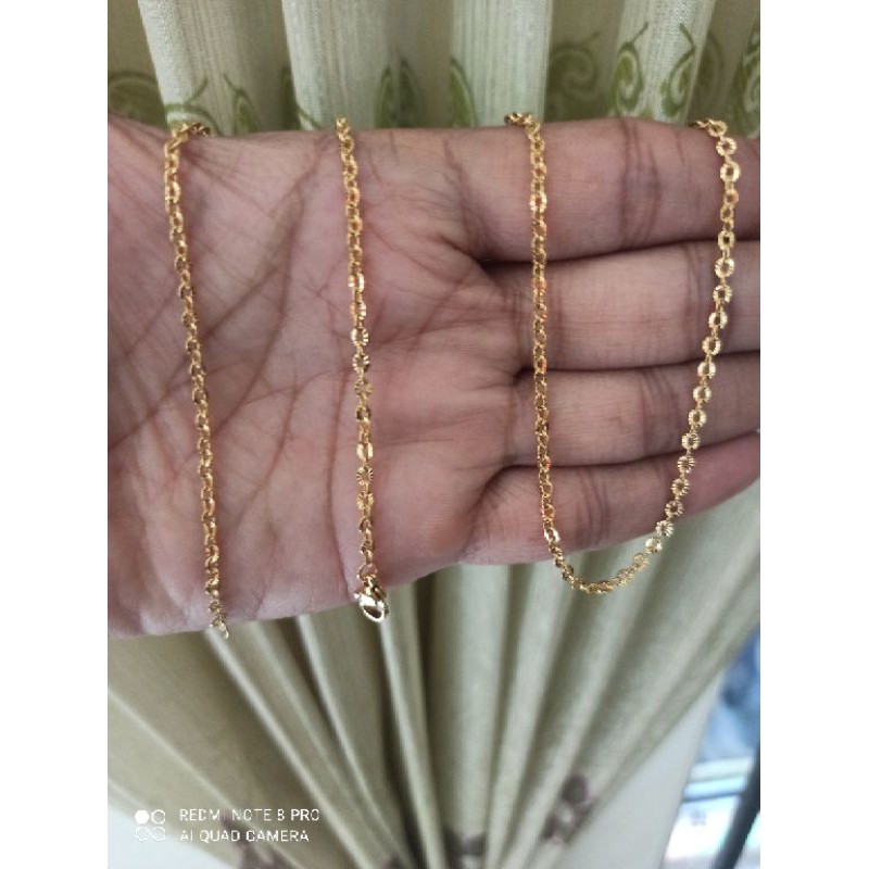 KALUNG TITANIUM NURI MOTIF 0.4 WARNA EMAS PRIA - WANITA BAGUS
