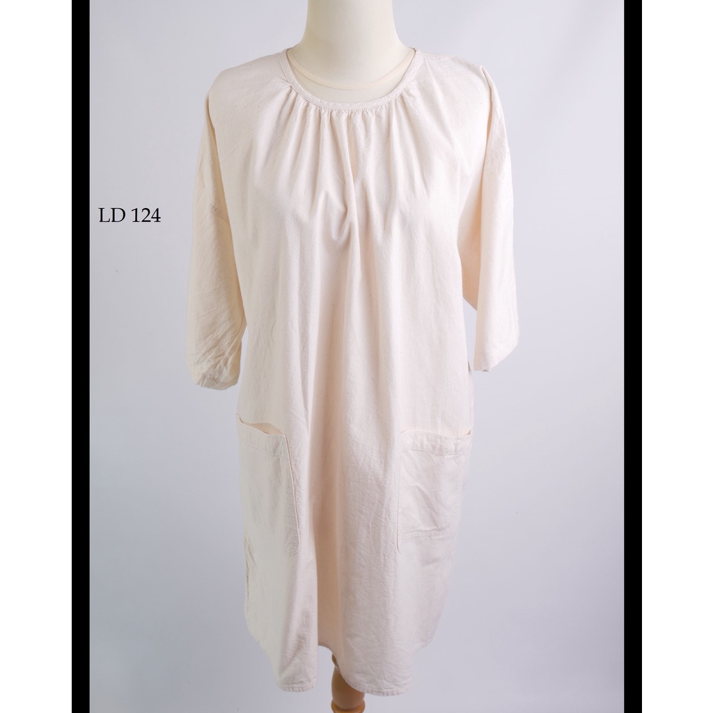 Dress Katun Big Size Broken White / Cream (DK2.41)