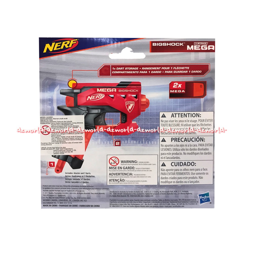 Nerf Mega Bigshock Pistol Mainan Melatih daya imajinasi si kecil dan ketangkasan si kecil