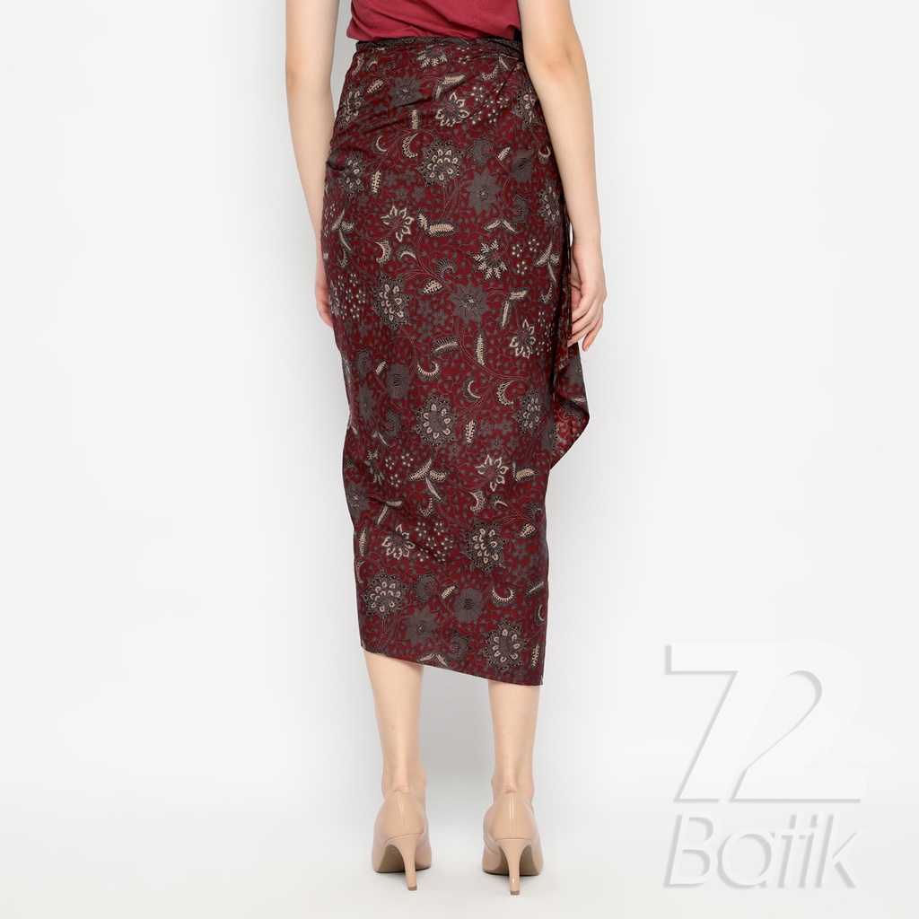 ROK BATIK SPAN Skirt Lilit Kebaya Instan Modern Wanita Motif Kembang Merah 722992 Cap 72 - Rok Batik Lilit Bawahan Skirt Kamen Kebaya Songket Batik Panjang Plisket Span Instan Jadi Bali Lembaran Premium Modern Untuk Wanita Kondangan