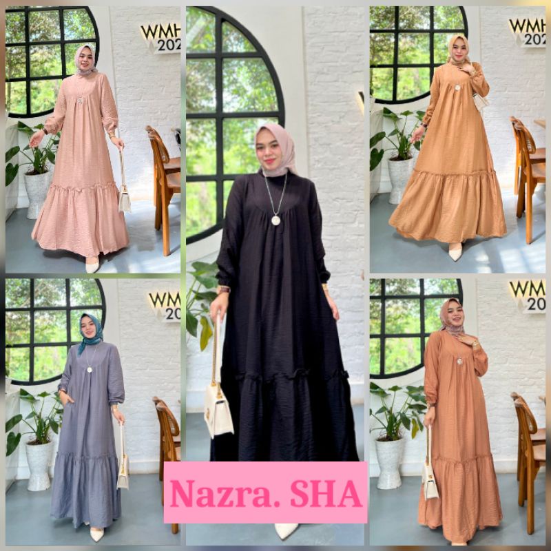 (p1) HMF SALWA  Baju Gamis Wanita Muslimah Syalwa Dress by Hmf. Nazra Sha