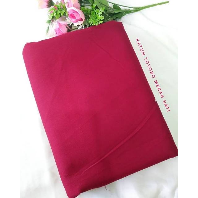 Kain katun toyobo 2m merah hati + 2,35m wine red
