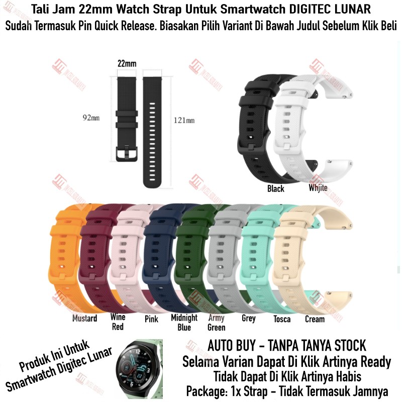 OYE Tali Jam 22mm Watch Strap Smartwatch Digitec Lunar - Rubber Silikon