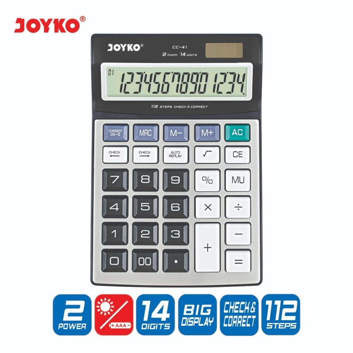 

Calculator / Kalkulator Joyko Cc-41 / 14 Digits / Check Correct