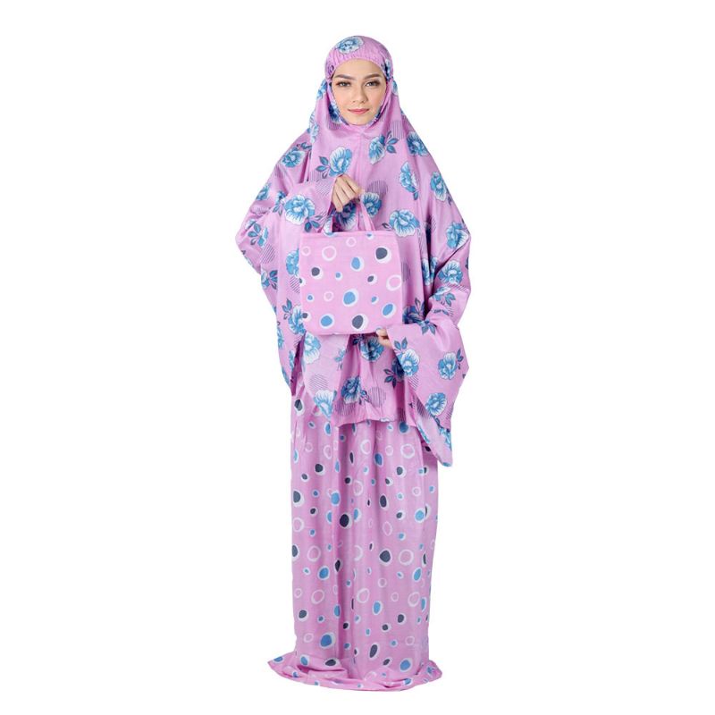 Mukena Sholat Wanita Dewasa Rayon Bali Premium Cantik Adem Ungu