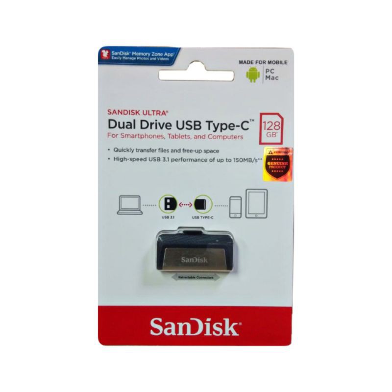 SanDisk Ultra OTG USB Type-C 128GB Dual Drive USB 3.0