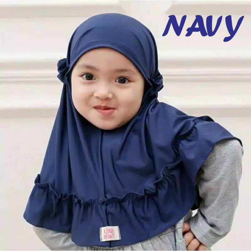 jilbab / anak / bayi / hijab /allsize 0-3 tahun/ CARLA-NAVY