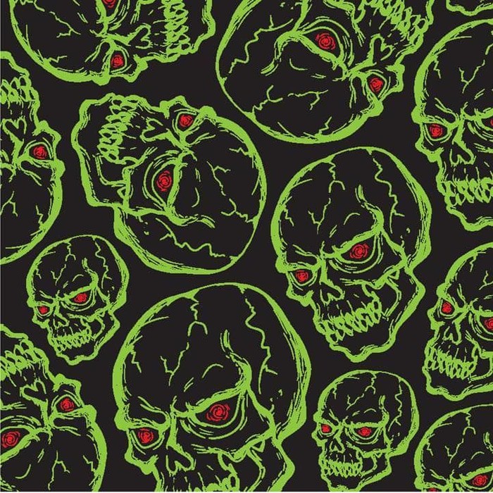 Kertas Scrapbook - Halloween Sketch Skulls Design