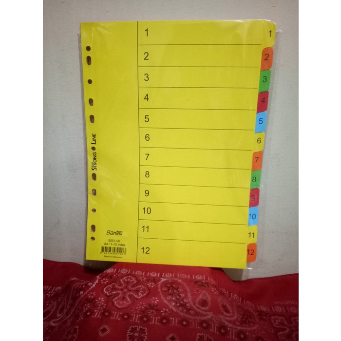 

murah Pembatas Kertas File Dokumen Bantex Cardboard Divider A4 - 12 Pages