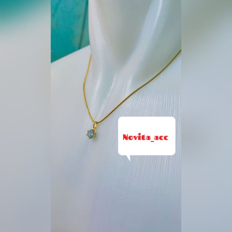 KALUNG TITANIUM MODEL BULAT GOLD LIONTIN MUTIARA TERMURAH